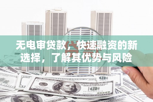 延寿无电审贷款，快速融资的新选择，了解其优势与风险